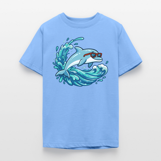 kleiner.delfin.grosse.welle.kinder.super.cool - Himmelblau