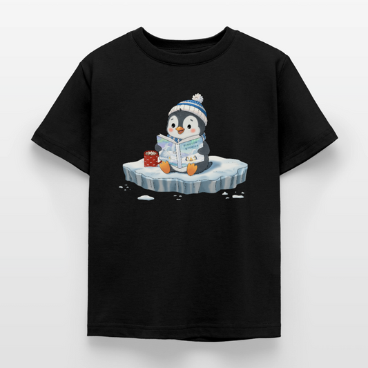 Cozy.Pinguin.Stories.Kinder.T-Shirt - Schwarz