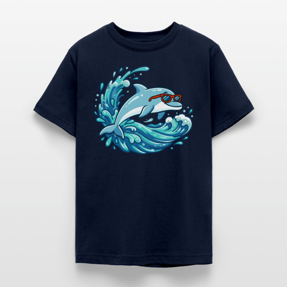 kleiner.delfin.grosse.welle.kinder.super.cool - Navy