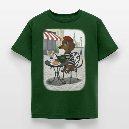 dackel-in-paris.tres.pawfect.kinder.t-shirt - Forstgrün