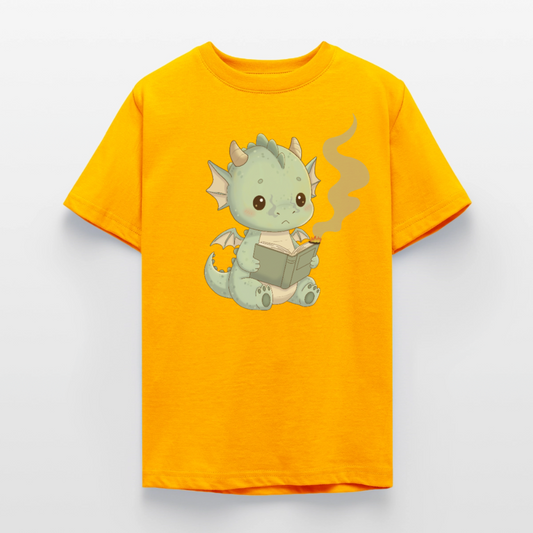 kleiner-bucherdrache-teenager-t-shirt - Gold