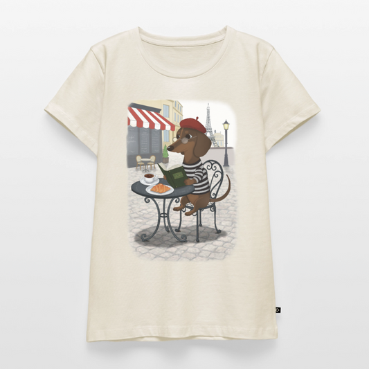 Dackel in Paris – Très Pawfect | Premium T-Shirt für Frauen - Naturweiß