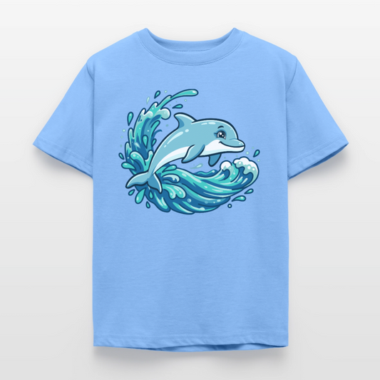 kleiner.delfin.grosse.welle.kinder.standard - Himmelblau