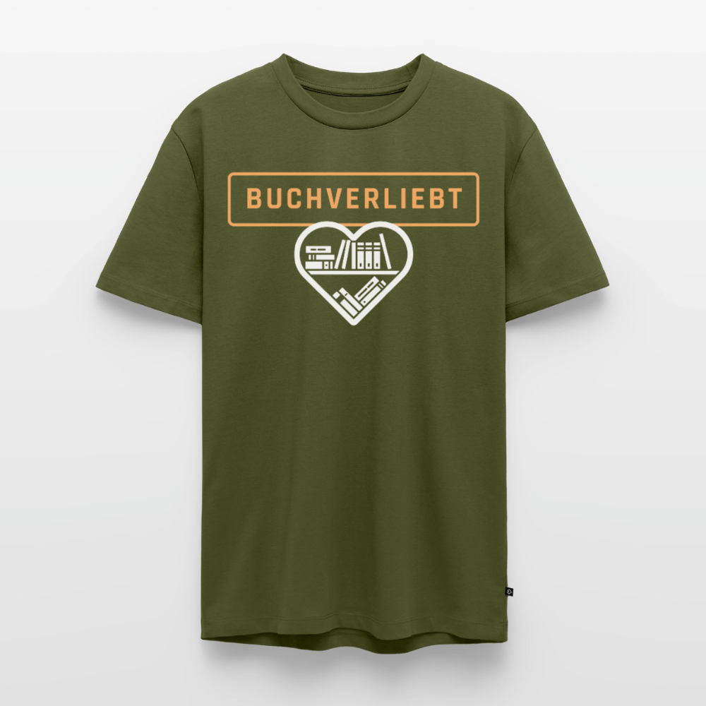 buchverliebt-männer-shirt - Khaki