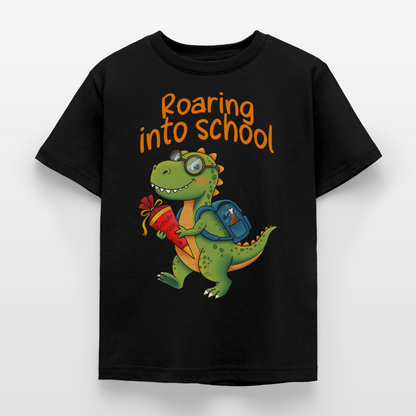 roaring-into-shool-kinder-t-shirt - Schwarz