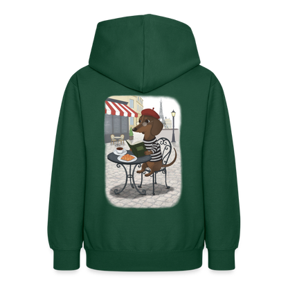dackel.in.paris.tres.pawfect.teenager.hoodie - Flaschengrün