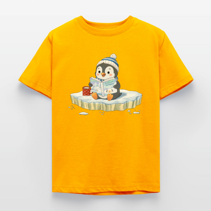 Cozy.Pinguin.Stories.Kinder.T-Shirt - Gold