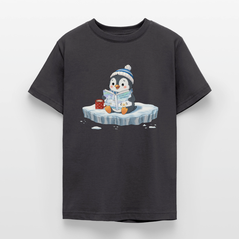 Cozy.Pinguin.Stories.Teenager.T-Shirt - Dunkelgrau
