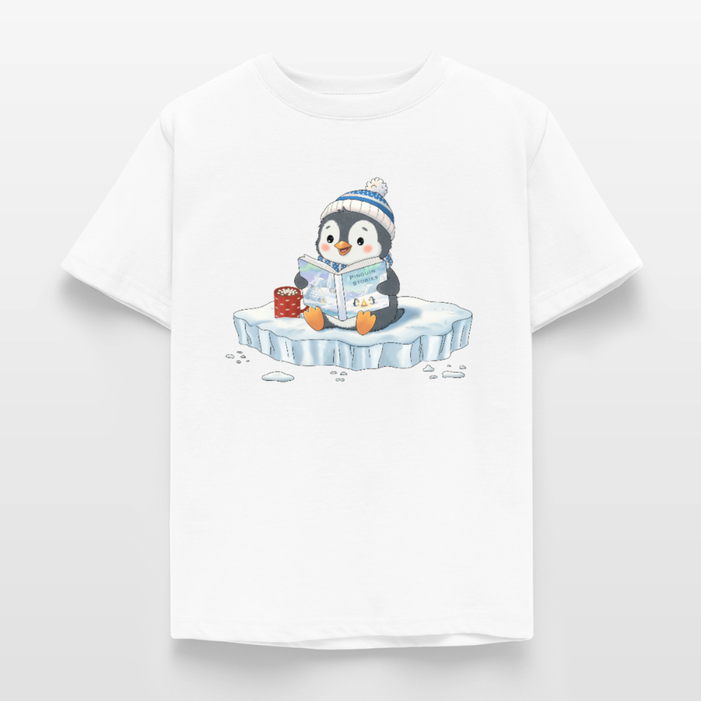 Cozy.Pinguin.Stories.Kinder.T-Shirt - Weiß