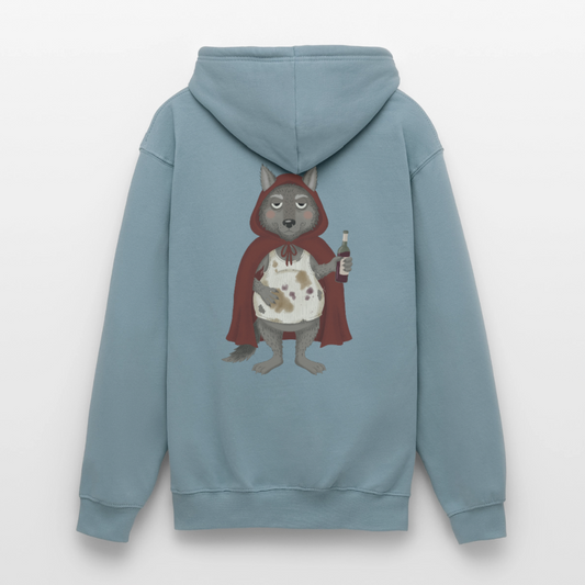 der.asoziale.wolf.unisex.hoodie - Nebelblau