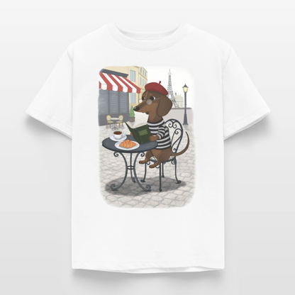 dackel-in-paris.tres.pawfect.kinder.t-shirt - Weiß