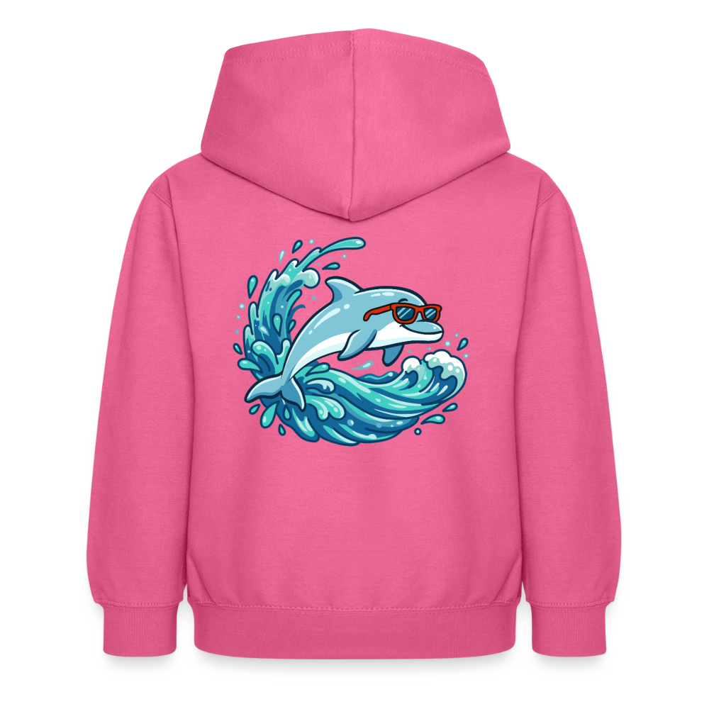 Kleiner.Delfin .große.Welle.supercool.kinder.hoodie - Pink