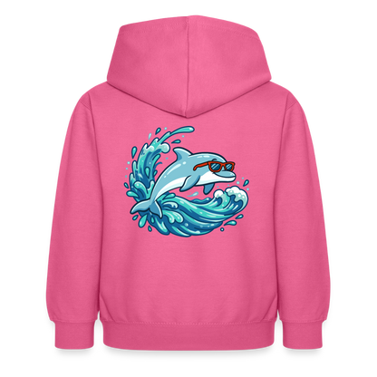 Kleiner.Delfin .große.Welle.supercool.kinder.hoodie - Pink