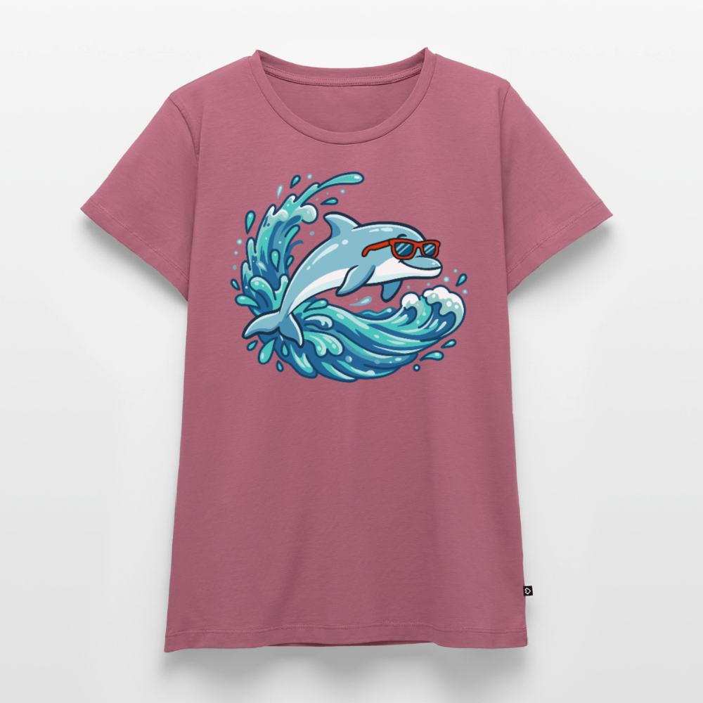 kleiner.delfin.grosse.welle.frauen.shirt.premium.super.cool - Mauve
