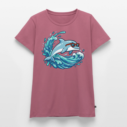 kleiner.delfin.grosse.welle.frauen.shirt.premium.super.cool - Mauve