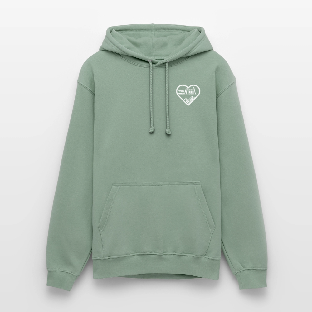buchverliebt-unisex-hoodie - Graugrün