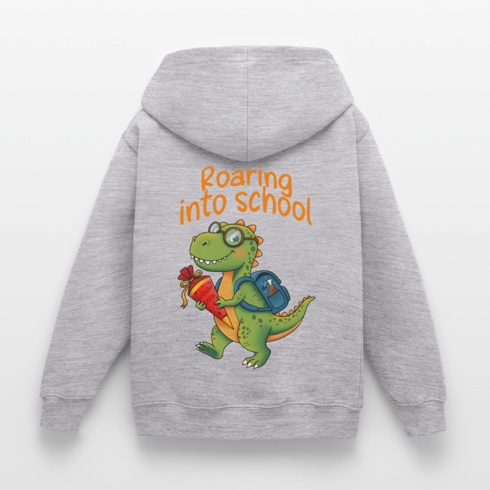 roaring-into-shool-kinder-hoodie - Hellgrau meliert