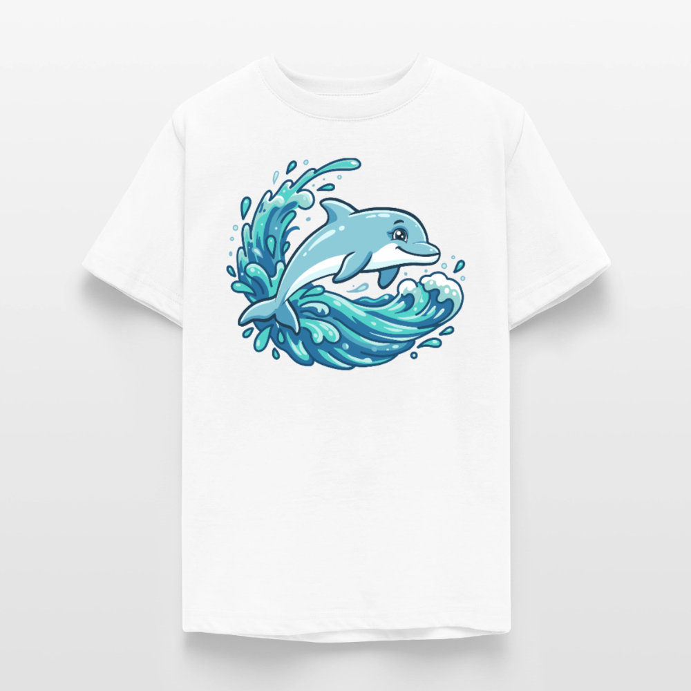 kleiner.delfin.grosse.welle.teenager.standard - Weiß
