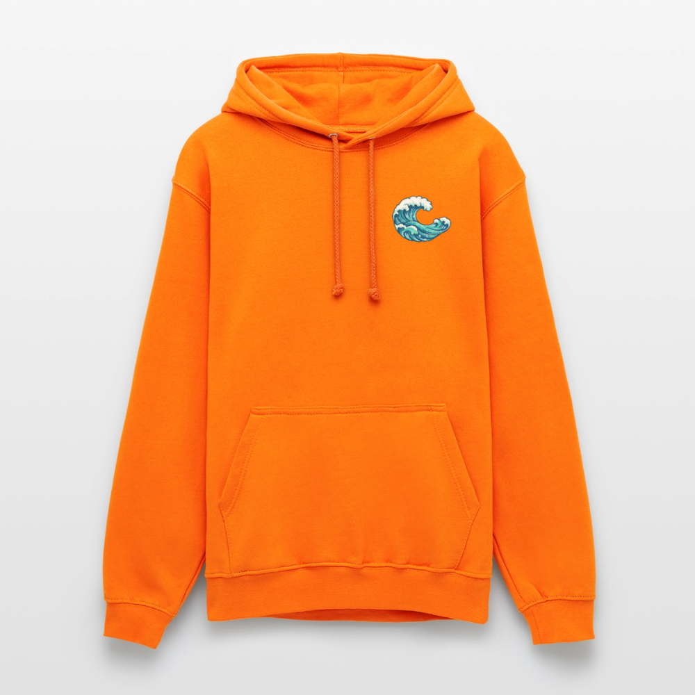 Kleiner.Delfin .große.Welle.supercool.unisex.hoodie - Orange