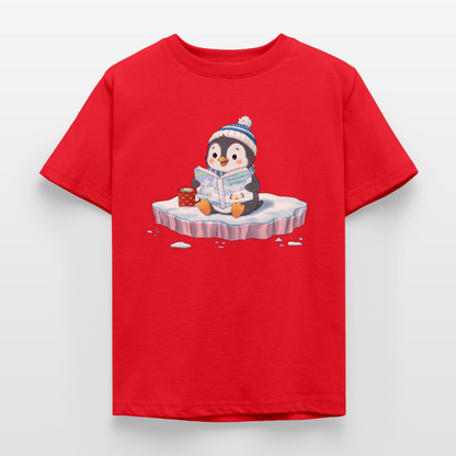 Cozy.Pinguin.Stories.Kinder.T-Shirt - Rot
