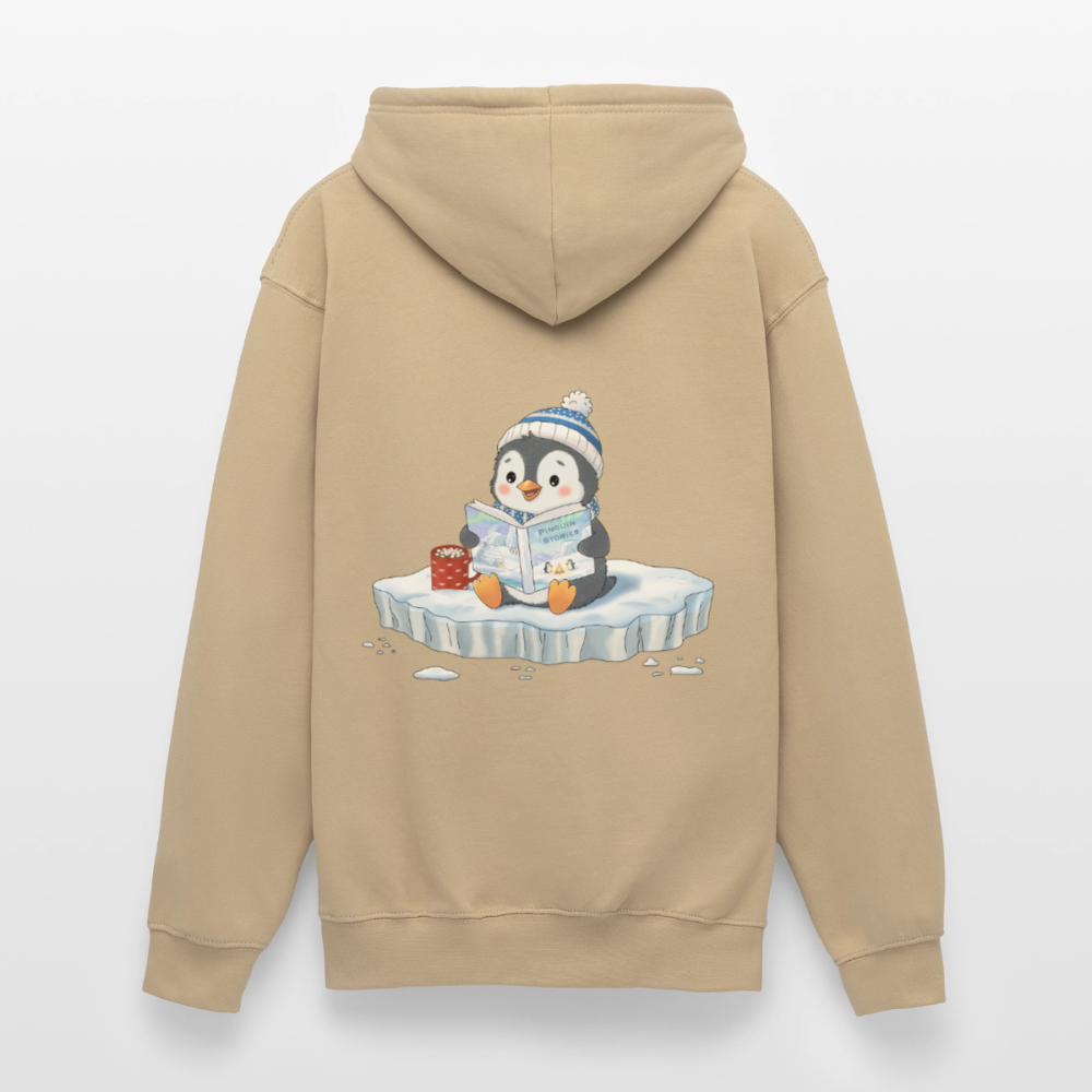 cozy.pinguin.stories.unisex.hoodie - Beige