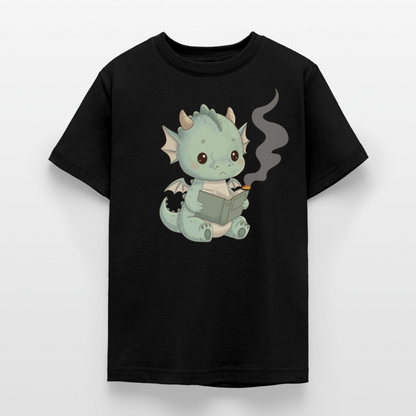 kleiner-bucherdrache-teenager-t-shirt - Schwarz
