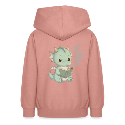 Kleiner.buecherdrache.teenager.hoodie - Altrosa