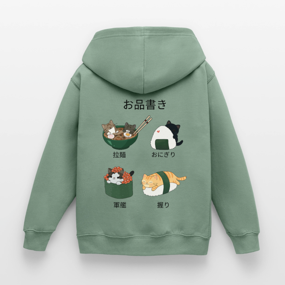 Sushi-Cats-kinder-hoodie - Graugrün