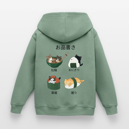 Sushi-Cats-kinder-hoodie - Graugrün