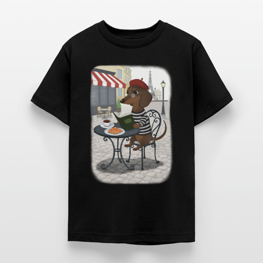 dackel-in-paris.tres.pawfect.teenager.t-shirt - Schwarz
