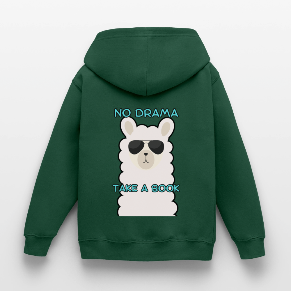 no-drama-kinder-hoodie - Flaschengrün