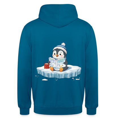 cozy.pinguin.stories.unisex.hoodie - Tiefseeblau 