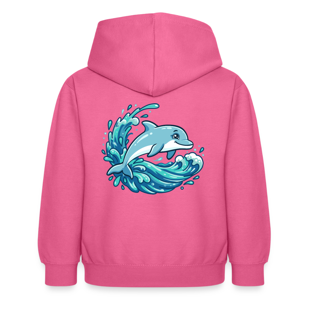 Kleiner.Delfin .große.Welle.kinder.hoodie - Pink