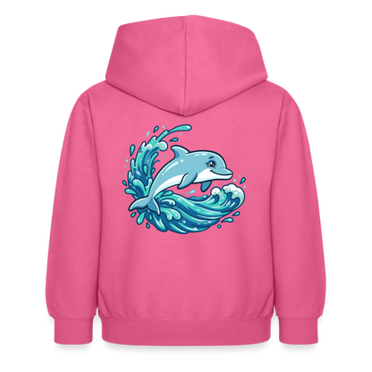 Kleiner.Delfin .große.Welle.kinder.hoodie - Pink