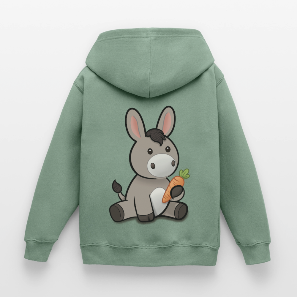 der-kleine-esel-kinder-hoodie - Graugrün