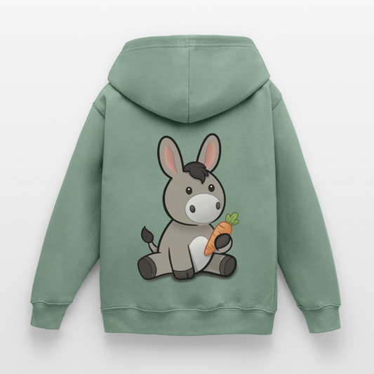 der-kleine-esel-kinder-hoodie - Graugrün