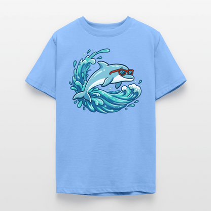 kleiner.delfin.grosse.welle.kinder.super.cool - Himmelblau