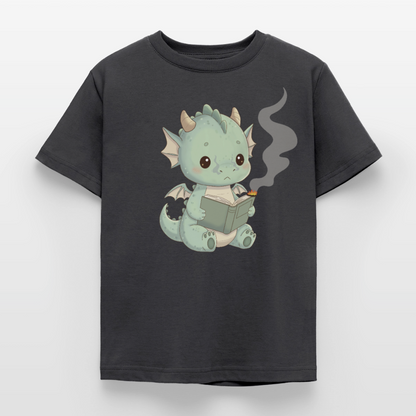 Kleiner.Bücherdrache.Kinder.T-Shirt - Dunkelgrau