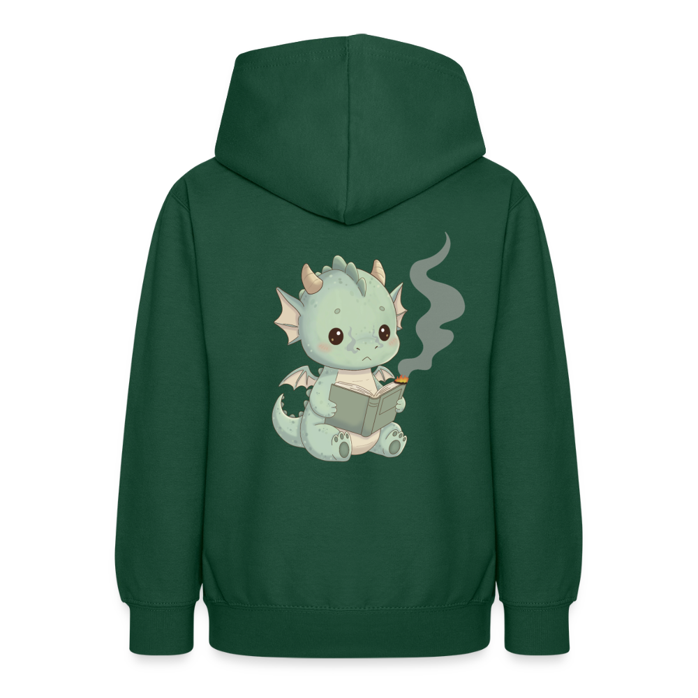 Kleiner.buecherdrache.teenager.hoodie - Flaschengrün