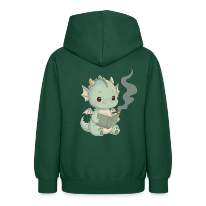 Kleiner.buecherdrache.teenager.hoodie - Flaschengrün