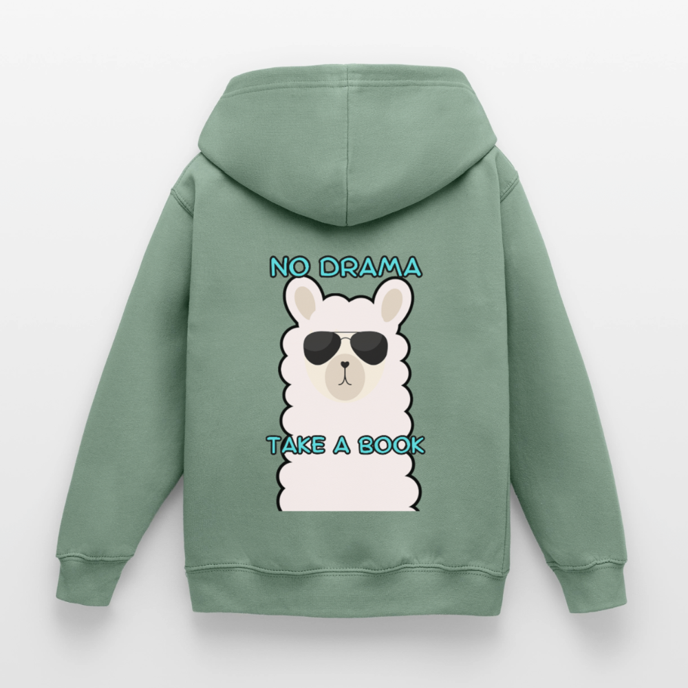no-drama-kinder-hoodie - Graugrün