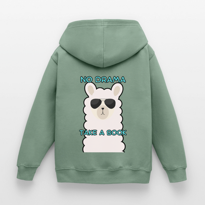 no-drama-kinder-hoodie - Graugrün