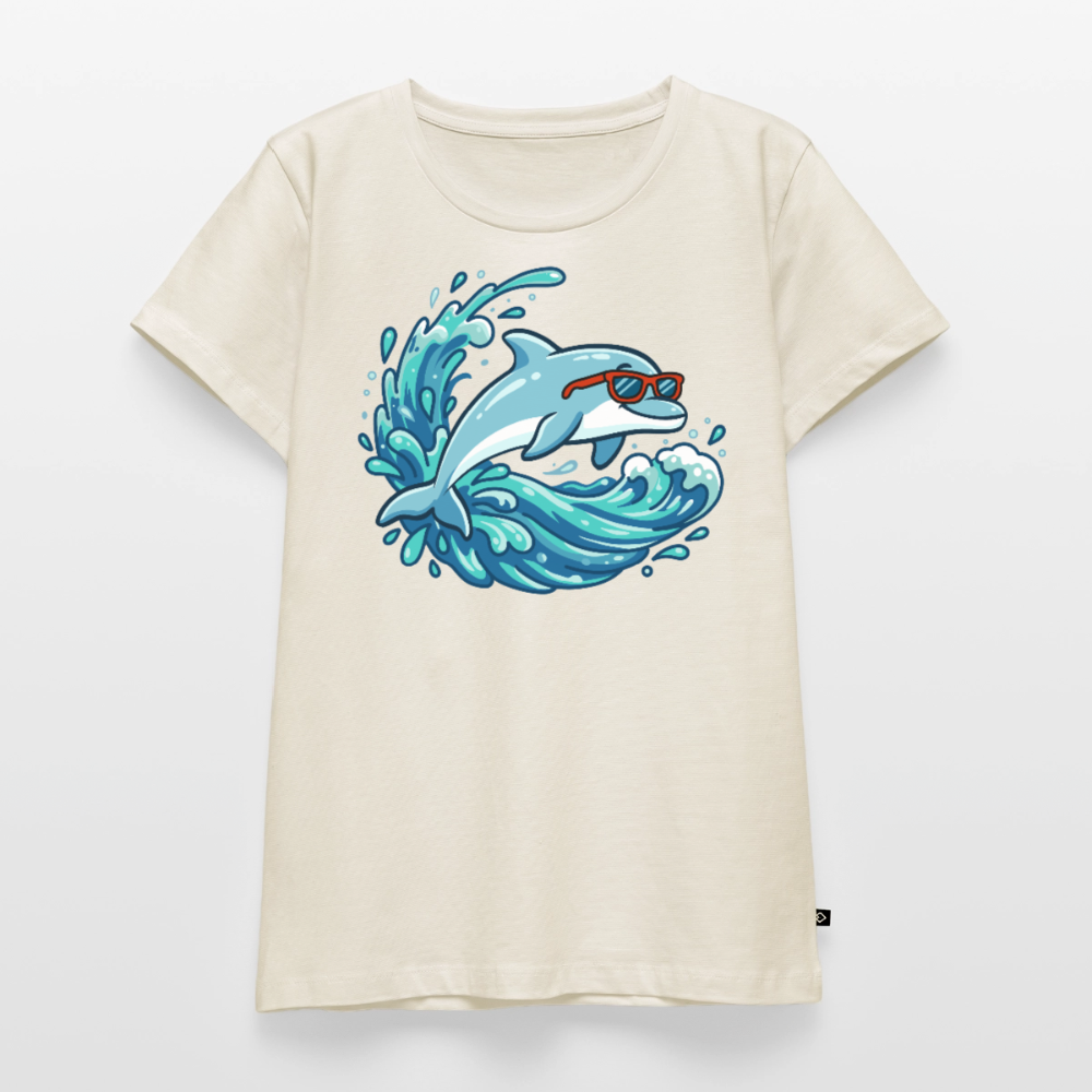kleiner.delfin.grosse.welle.frauen.shirt.premium.super.cool - Naturweiß
