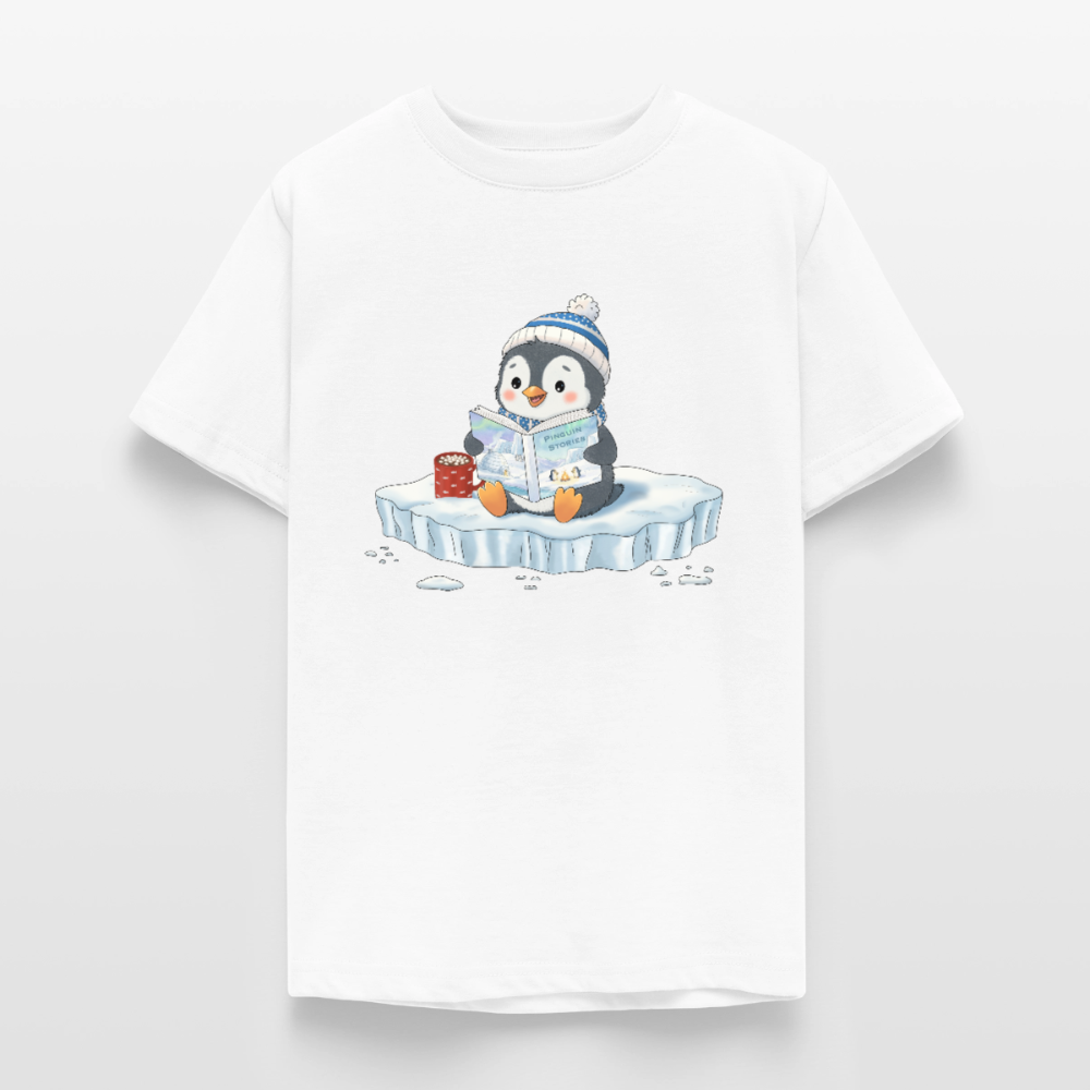 Cozy.Pinguin.Stories.Teenager.T-Shirt - Weiß