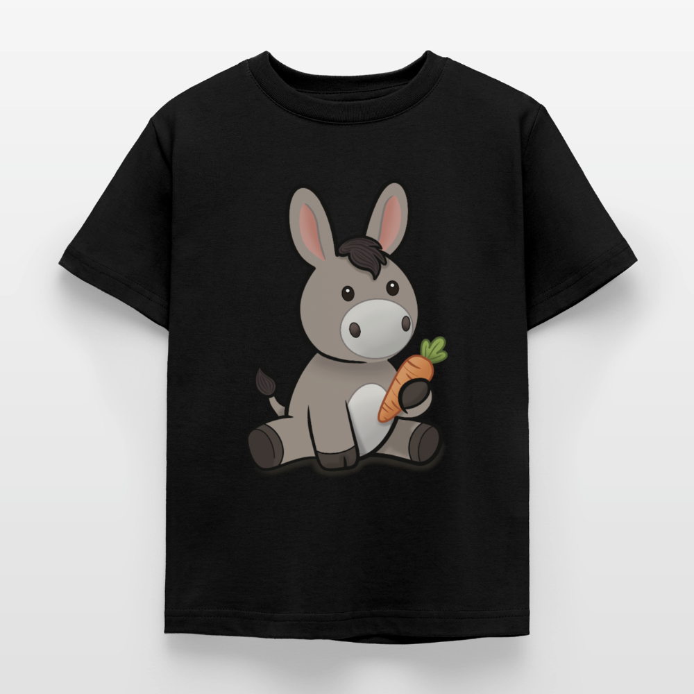 der-kleine-esel-kinder-t-shirt - Schwarz