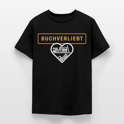 buchverliebt-teenager-kinder-t-shirt - Schwarz