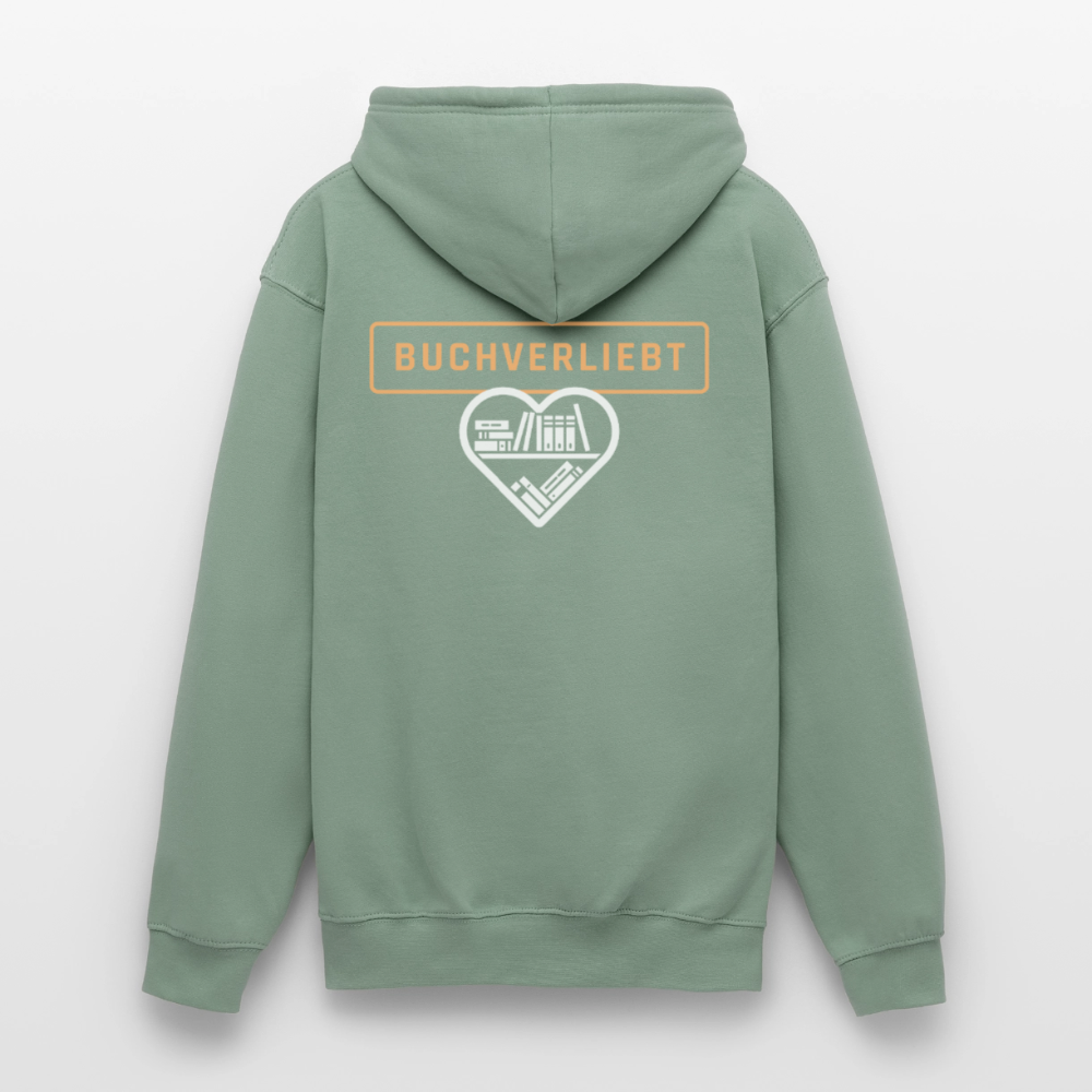 buchverliebt-unisex-hoodie - Graugrün