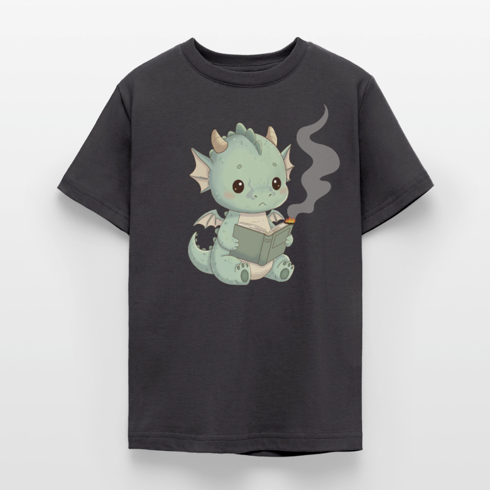 kleiner-bucherdrache-teenager-t-shirt - Dunkelgrau