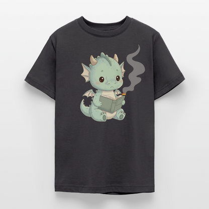 kleiner-bucherdrache-teenager-t-shirt - Dunkelgrau