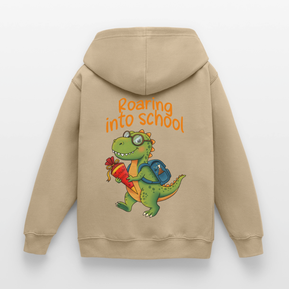 roaring-into-shool-kinder-hoodie - Sand